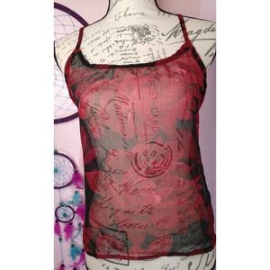 Intimates Sexy Sleepware Sheer Rose Cami by Private Lives